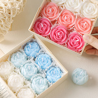 Bougie artistique dégradée sans fumée en forme de rose pour déclaration romantique, demande en mariage, décoration esthétique pour la maison