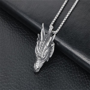 Nuevo grifo personalizado para hombres al por mayor, colgante de acero inoxidable, cabeza de Lobo, collar Punk, joyería - Product Image 2