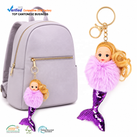 Porte-clés Pom Pom personnalisé en métal, porte-clés en peluche pour cadeau