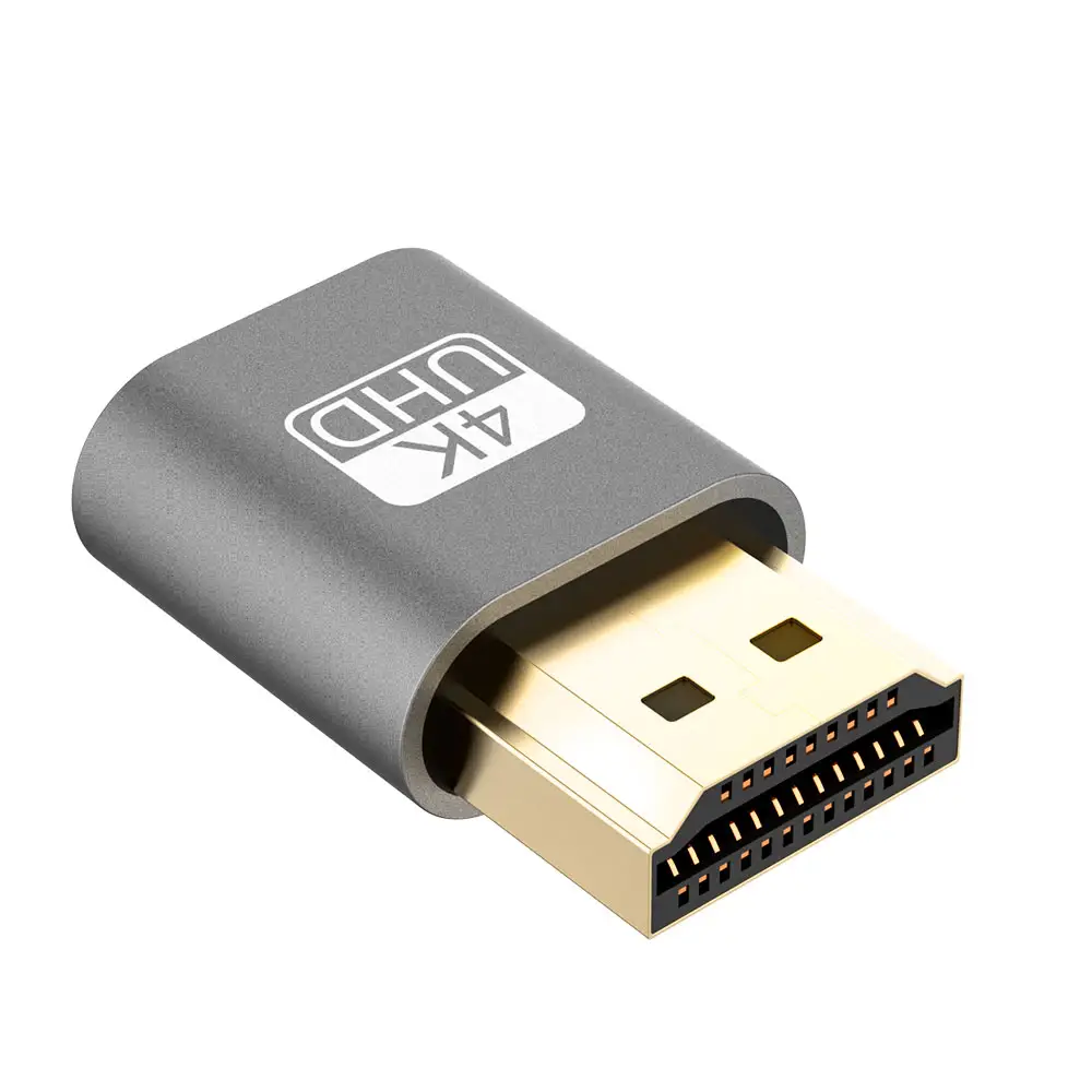 4K VGA HDMI Virtual Display Adapter HDMl DDC EDID Dummy Plug Headless Ghost Display Emulator Lock plate for PC laptop