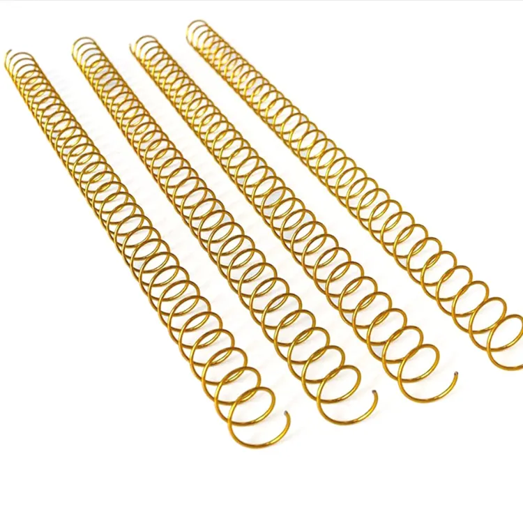 Anel de bobina de amarração de caderno, 50.8mm, dourado, de metal, bobina única, anel em 4:1