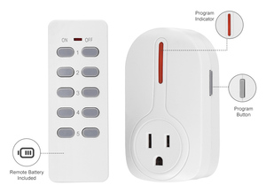 US Digital 120V Control remoto inalámbrico Enchufe Toma de corriente con control remoto - Product Image 3