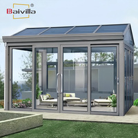 Nouvelle Arrivée 2025 – Véranda Moderne Rétractable en Alliage d'Aluminium et Verre pour Villa, Écologique, Double Chambre, pour Parc Extérieur