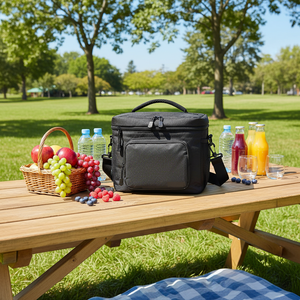 Large Insulated <strong>Lunch</strong> <strong>Bag</strong> Cooler Tote, Easy Pull Zippers, Detachable Shoulder <strong>Strap</strong> - Product Image 4