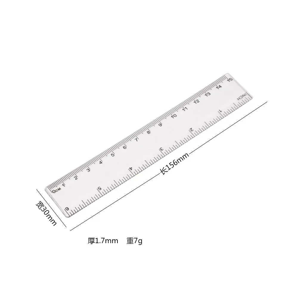 पदोन्नति लोगो 15cm प्लास्टिक शासक पारदर्शी विज्ञापन छात्र माप उपकरण