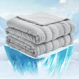 2024 New Summer Seersucker Arc-Chill Cool Ice Silk Fabric Luxury Nylon King Size Cooling Blanket For Hot Sleeper