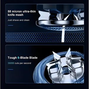 เครื่องโกนหนวดแบบขายส่ง หัวโกนสามใบมีด ความเร็วสูง กระชับกับใบหน้า ชาร์จผ่าน USB - Product Image 4