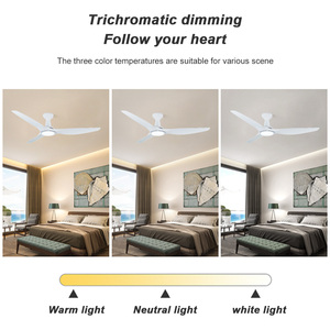 Quạt thông gió trần 52 inch Quạt trần công nghiệp lớn quạt trần thông minh hiện đại với ánh sáng và điều khiển từ xa - Product Image 5