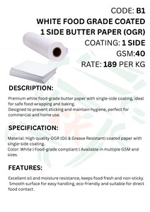 Papier sulfurisé blanc de qualité alimentaire, simple face, résistant à la graisse, pour cuisson et emballage, rouleau de feuilles d'emballage de cuisine résistant à l'huile - Product Image 5