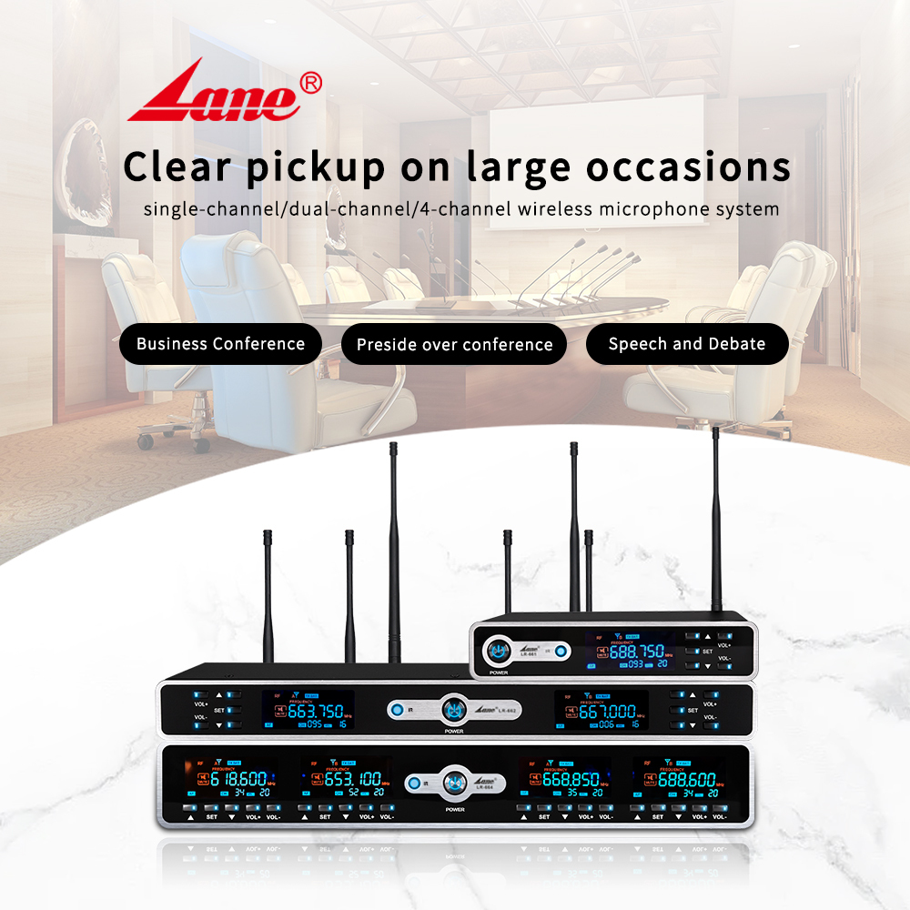 Lane LR-662C Microphone System Wireless Microphone for Ktv Home 2 Channel Wireless Microphone Professional