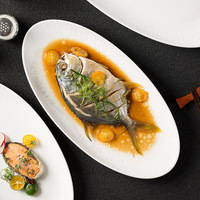 Assiette ovale longue en céramique de qualité supérieure pour la maison, le café, le thé de l'après-midi, les collations, les desserts, les services quotidiens et la décoration décontractée de la table