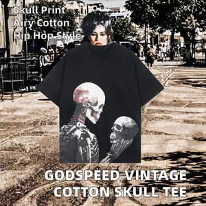 260g 100% Cotton Men T Shirt <b>Vintage</b> Washed Digital Print O Neck Regular Fit Streetwear <b>Tee</b> - Product Image 2
