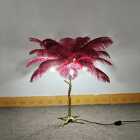 Lampe sur pied décorative en plumes d'autruche, style luxe léger américain, populaire pour les salons, les chambres, les hôtels et les villas