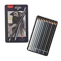 Ensemble de crayons à dessin FLOWood Artist, 12 grades HB 2B 6B, crayons graphite pour le dessin scolaire, le croquis, le portrait, la création artistique