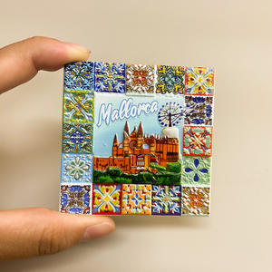 Imán redondo de acero inoxidable magnético pintado de <span class=keywords><strong>Barcelona</strong></span> transfronterizo, artesanía, turismo, Colección conmemorativa para el hogar - Product Image 4