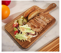 Grande planche à découper en bois durable, planche à découper en bois d'acacia de qualité supérieure avec poignée ergonomique pour une utilisation professionnelle en cuisine