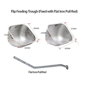 Thickened Flip Pig Feed <strong>Trough</strong> for Farrowing Crate Gestation Stall 304 Stainless Steel Sow Feeding <strong>Trough</strong> Feeder <strong>Trough</strong> - Product Image 1
