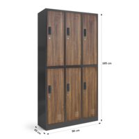 Casier en métal à 6 portes pour vêtements de travail du personnel Armoire en acier Casier de rangement en métal Armoire de gym Armoire