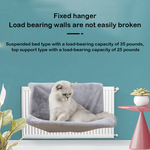 Hamaca de felpa universal para todas las estaciones con marco de hierro de color sólido conveniente cama colgante para mascotas para gatos - Product Image 4