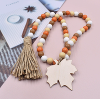 Pièces de pendentif en bois d'érable de couleur naturelle non fini, guirlande de perles en bois peintes pour la décoration murale
