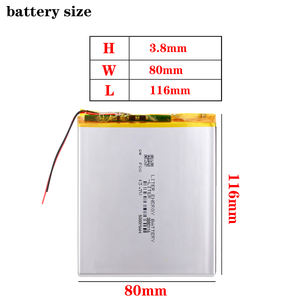 3.7V <span class=keywords><strong>5000mAH</strong></span> 3880116 סוללת ליתיום יון פולימר סוללת ליתיום יון לטאבלט מחשב <span class=keywords><strong>7</strong></span> - Product Image 2