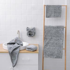 5pcs tre than sợi khăn thiết lập nhanh chóng-khô sọc sợi nhỏ quấn tóc dệt kỹ thuật dệt kim để sử dụng nhà - Product Image 5