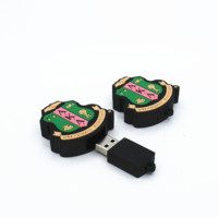 El Último precio más bajo, cubierta de silicona suave de varios colores hecha a medida para unidades Flash USB, Memoria USB con forma de escudo