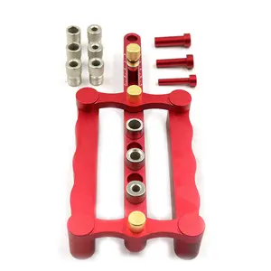 Self Centering Doweling Jig Punch Locator Aluminum Dowel Jig Kit Drill Guider Sleeve Tool Wooden Doweling Joinery