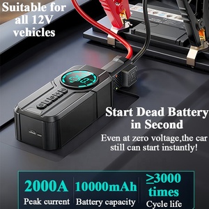 Bộ khởi động ô tô chất lượng cao, mạnh mẽ 12V 10000mAh, pin dự phòng di động, tích hợp đèn khẩn cấp và bơm hơi - Product Image 2