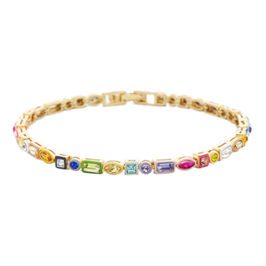 ज्यामितीय बहुआकार रंगीन नमेल ब्रेसलेट वर्ग घोड़े के लिए इंद्रधनुष रंग - Product Image 2