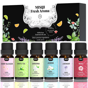 <span class=keywords><strong>Kit</strong></span> d'huiles essentielles parfumées aux fleurs, écologiques, longue durée, rose, jasmin, gardénia, lavande, fleur <span class=keywords><strong>de</strong></span> cerisier, thé blanc - Product Image 1