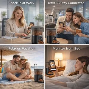 Distributeur automatique de nourriture pour animaux de compagnie intelligent en plastique solide moderne de 4 L avec caméra, application Tuya pour petits chiens de tous âges - Product Image 2