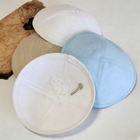 Kippot en coton et polyester avec logo brodé 3D personnalisé, pour usage quotidien, yarmulke juive, kippa en lin de style distinctif, vente en gros