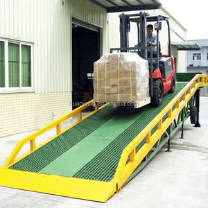 Container 6t 8t 10t 12t 15t Portable Mobile Truck Forklift Load Dock Ramp Yard <strong>Hydraulic</strong> Container Dock Ramp - Product Image 2