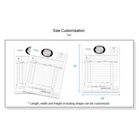 Carnet de factures personnalisé avec finition gaufrée, couleur CMYK, duplicata, pour reçus, papier autocopiant, bloc de commandes, achats en espèces, modèle A4