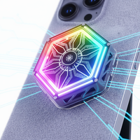 Support de téléphone magnétique réglable F17 avec lumière LED et ventilateur de refroidissement pour mobile