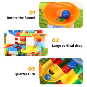 340pcs tự làm gạch Đồ chơi thiết lập hiện đại slideway bóng quỹ đạo Phễu trượt cuộc đua chạy ABS khối lớn tùy chỉnh đóng Hộp bao bì trẻ em động vật người hâm mộ - Product Image 4