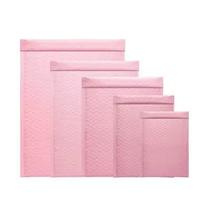 Custom Logo Eco Friendly Biodegradable Pink Black Postage Bubble padded wrap envelopes Packaging Poly Bubble Mailer Mailing Bag