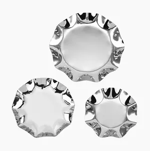 Light Luxury Home Kitchen Hospitality Dinning Exquisite Multi Functional Mirror Polish Stainless Steel Fruit Plate Snack Tray
