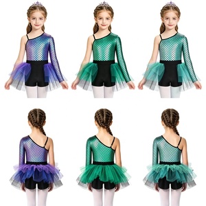 Leotardo con Estampado de Escamas de Pez para Niñas, Tutú Lírico, Disfraz de Sirena para Ballet, Recital, Competencia, Danza - Product Image 1