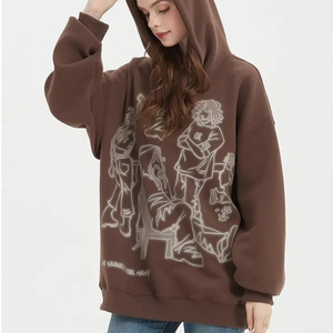 Sweat-shirts à capuche surdimensionnés en coton avec logo bouffant en mousse 3d personnalisé - Product Image 1