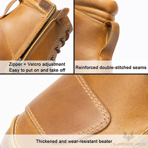 <span class=keywords><strong>Botas</strong></span> de cuero para motocicleta para hombre, zapatos <span class=keywords><strong>Vintage</strong></span> para moto de carreras, <span class=keywords><strong>motocross</strong></span>, todoterreno, <span class=keywords><strong>botas</strong></span> anticaída para montar en moto - Product Image 5