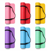 Tapis de yoga NBR extra épais 8 mm 183x61 cm, tapis de gym Pilates anti-déchirure et antidérapant avec lignes d'alignement, impression OEM