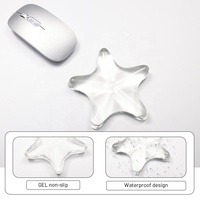Tapis de souris pour clavier en forme d'étoile à cinq branches en gel de dessin animé, tapis de souris pour PC, repose-poignet transparent, tapis de souris de jeu pour la maison et le bureau