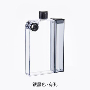 Tùy chỉnh vuông máy tính xách tay <span class=keywords><strong>Memo</strong></span> Flat chai nước nhựa màu sắc có thể tháo rời hộp lưu trữ chai phẳng với Silicone xử lý - Product Image 4