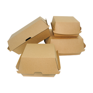 Emballages jetables biodégradables écologiques pour hamburgers, <span class=keywords><strong>poulet</strong></span> frit, papier kraft, repas, hamburgers personnalisés, marque INMAN, origine Zhejiang - Product Image 1