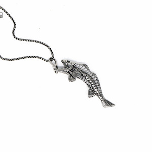 Collar Unisex de Acero Inoxidable con Colgante de Espina de Pescado yunnique, Joyería de Moda GZYP-0709 - Product Image 2