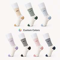 Chaussettes mi-mollet en jacquard de coton mélangé haute élasticité, idéales pour le printemps, le fitness quotidien, le jogging, antibactériennes, avec logo sur le bord.