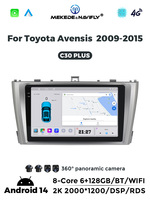 MEKEDE-Reproductor de radio y audio con pantalla IPS para coche, reproductor de radio con navegación GPS de 6 + 128G, 8 núcleos, wifi, 4G, para Toyota Avensis 2009-2015