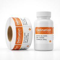 Rouleau d'étiquettes BOPP autocollantes imperméables avec logo personnalisé - Autocollant pour compléments vitaminiques pour l'emballage de flacons médicaux